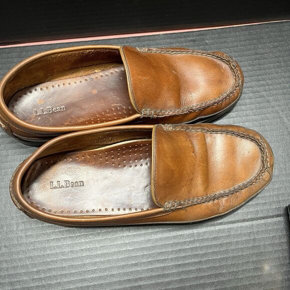 LL Bean Mens Sz 12 EE Casco Bay Mocs Loafers #299805 Brown Leather Loafers Shoes main image 9